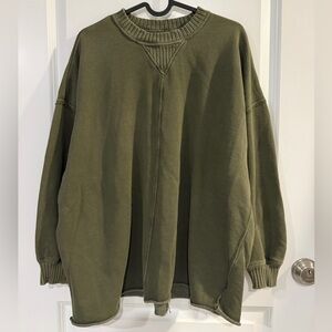 Aerie Sage Green Cozy Knit Top Sweater